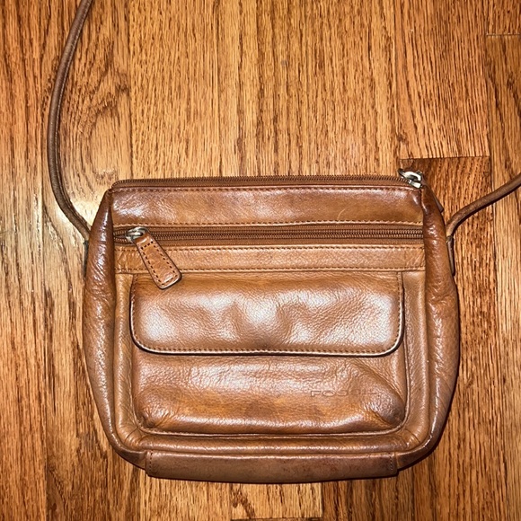 Fossil Brown Leather Shoulder Bag Purse Women’s OS - Picture 3 of 9